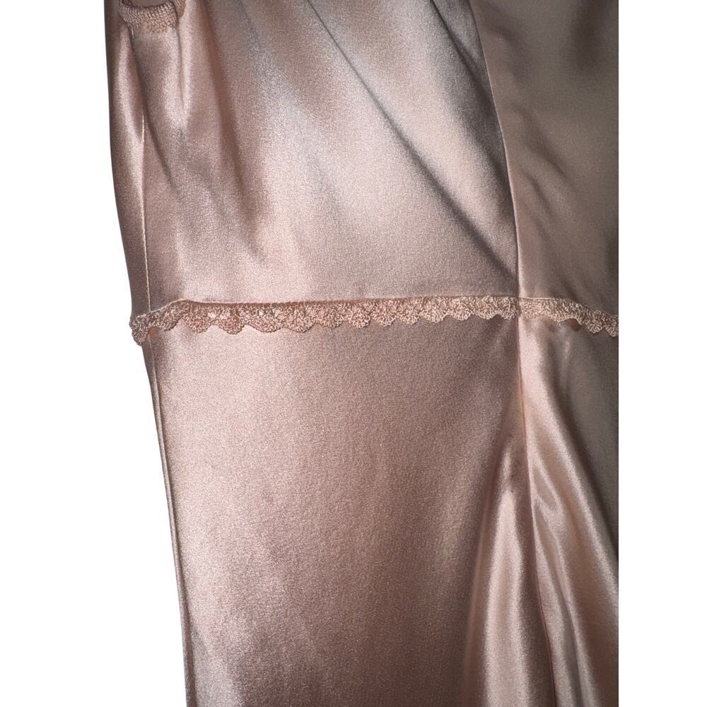 St. John Evening Pale Rose Satin Slip Dress Lace Trim Size 6 – Vintage Glam - Picture 11 of 14